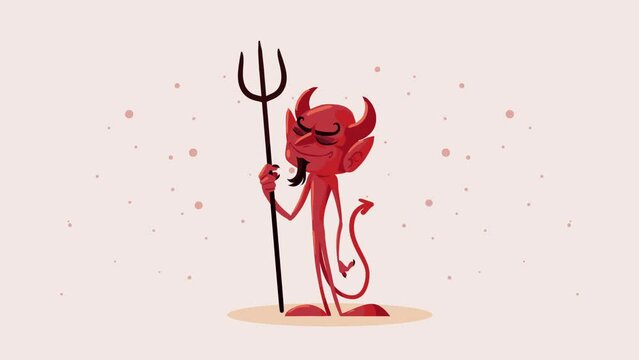 happy halloween animation with devil