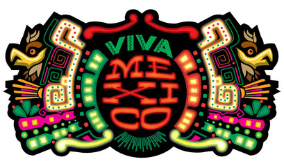Viva Mexico Sticker PNG Design Diseño Colorido Mexico