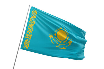 Transparent flag of kazakhstan - obrazy, fototapety, plakaty