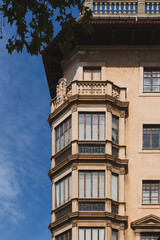 Facade of a building in Palma de Mallorca, Spain. 