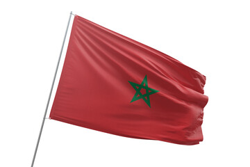 Transparent flag of morocco - obrazy, fototapety, plakaty