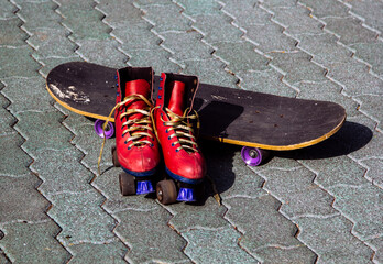 roller skates or skateboard