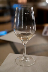 Wine tasting in underground cellars caves of French wine domain in Puligny-Motrachet village, Burgundy, France