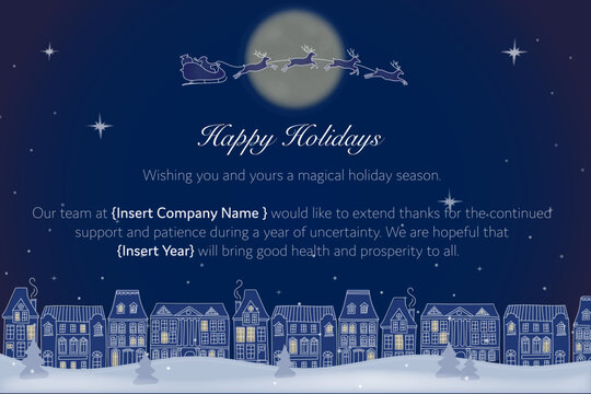 Business Company Holiday Card to Families - Vector - Enter Your Company Details and Year