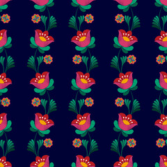 Geometric ethnic seamless pattern design. Aztec fabric carpet boho mandalas textile decor wallpaper. Tribal native motif flower traditional embroidery vector illustrated background 