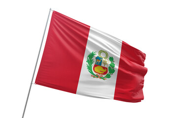 Transparent flag of peru - obrazy, fototapety, plakaty