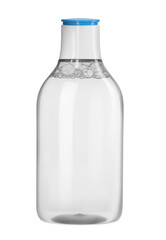 Bottle of micellar cleansing water isolated on white