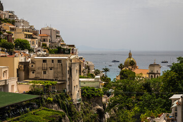 The beautiful and rural cliff side town of Positano on the Amalfi Coast of Italy, Europe.