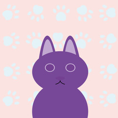 Gatito, gato, cat, tierno, huellas, animales, mascotas, minino, illustrator.