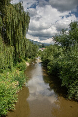 mall river in Prundu Bargaului, Romania, 2022