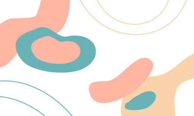Abstract white background with organic shapes. Abstract design background with white color and pastel color. Organic shapes background art. Background with liquid element and blobs.