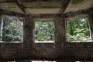 Fototapeta na wymiar Old abandoned house ruin 