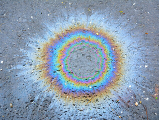 Colorful rainbow like oil stain 