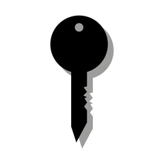 black key icon. Vector illustration. Stock image. 