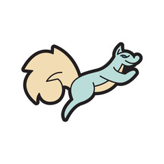 Squirrel logo design simple modern with cartoon style best vector template.
