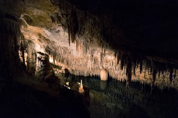 Underground Lake in Drach Cave in Mallorca Spain