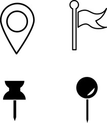  Set of Geolocation map mark, Related Line Icons. line icon, Collection of Icons map point location