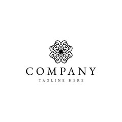 elegant flower beauty logo design