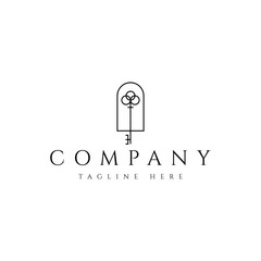 luxury key logo design. real estate logo