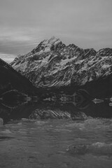 Hooker Glacier in Mount Cook, New Zealand