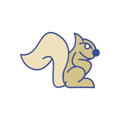 Brown squirrel standing vector illustration logo template,
