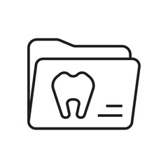 Dental folder icon from dentist collection. isolated on white background. dental folder sign, symbol for web and mobile. vector illustration