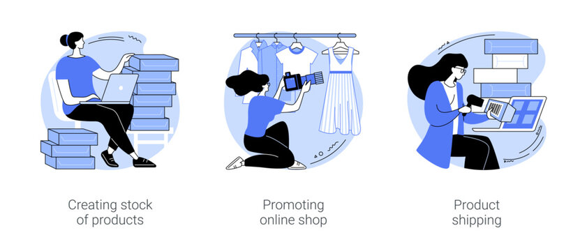 Drop shipping isolated cartoon vector illustrations se
