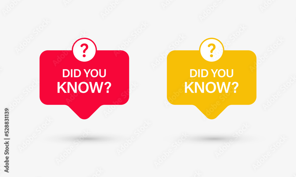 Aufkleber did you know label banner with question mark icon in speech bubble. ask a question bubbles stickers 