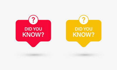 did you know label banner with question mark icon in speech bubble. ask a question bubbles stickers icon, faq sign, support, ask, icons, signs - frequently asked questions bubbles icon sign
