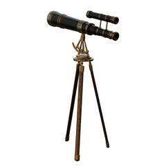 telescope isolated on white - obrazy, fototapety, plakaty
