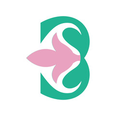 Ornamental letter B logo design simple modern, nice vector template.

