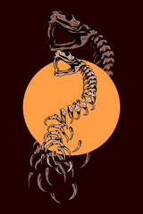 Snake skull vector illustration