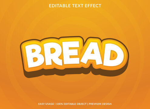 bread editable text effect template use for business brand and logo
