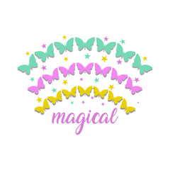 Magical Colored Butterflies, Vector Designs