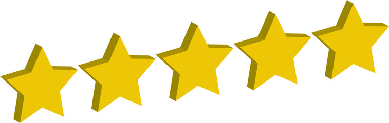 5 stars 3d yellow gold review rating