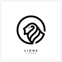 lion logo design illustration for business