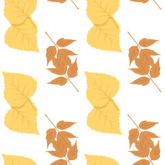 beautiful autumn pattern birch leaves maple leaves can be used for posters banners backgrounds