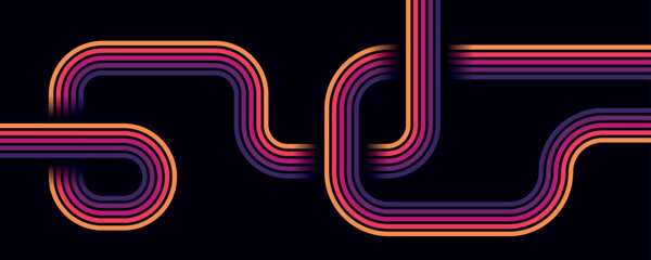 Abstract Vintage 70s Style Background. Retro Design With Stripes Vector Illustration