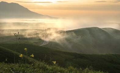 fog over the mountains