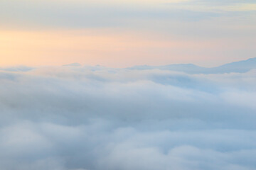 clouds over the mountains