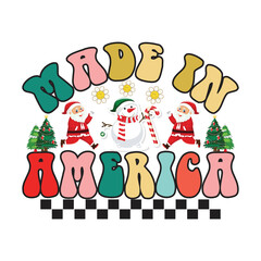 Retro Christmas Sublimation Design