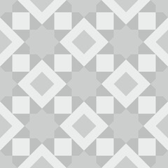Square shape and gray eight-pointed star. Seamless abstract background pattern. Texture design for vector illustration.