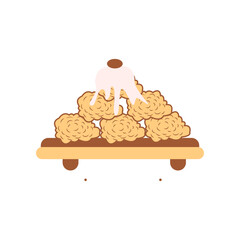 crispy chicken restaurant food vector illustration