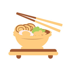 ramen noodle restaurant food vector illustration