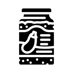 canned eggplant glyph icon vector. canned eggplant sign. isolated symbol illustration