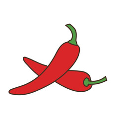 野菜のイラスト　農産物　食べ物　食材　唐辛子