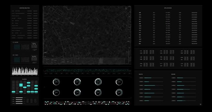 Cyber futuristic User interface for game and movie, Technology HUD Head up display graphic interface, Wide screen ratio