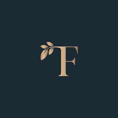 beauty letter logo f leaf luxury logo cosmetic