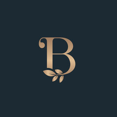 beauty letter logo b leaf luxury logo cosmetic