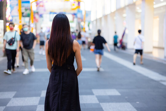 Tourist Woman In Ximending Of Taiwan